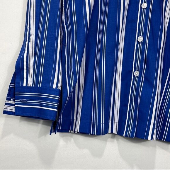 Jones New York Blue and White  Button Down Shirt - Picture 4 of 12